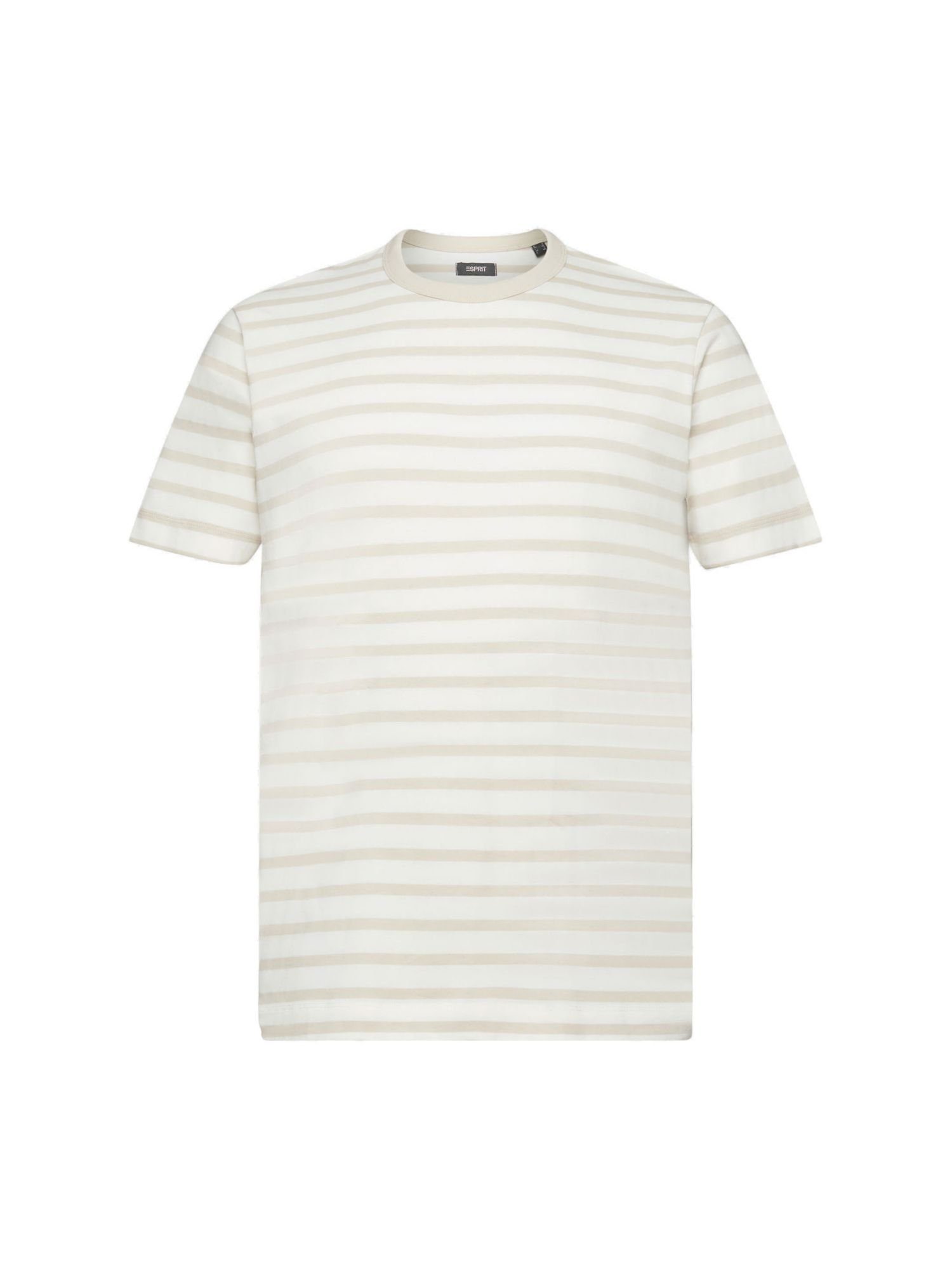 Esprit Collection T-Shirt Streifen-T-Shirt aus Baumwolle (1-tlg) LIGHT nachhaltiger TAUPE