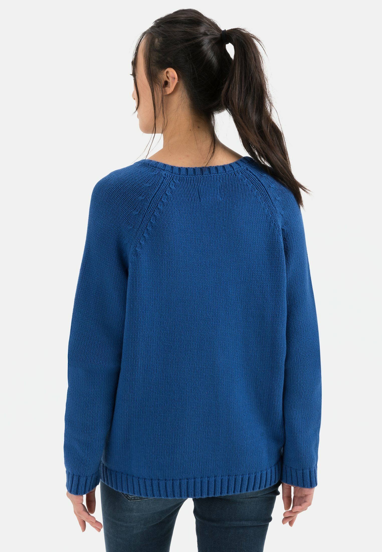 camel active Strickpullover Strickpullover aus Baumwollmix Markenlabel
