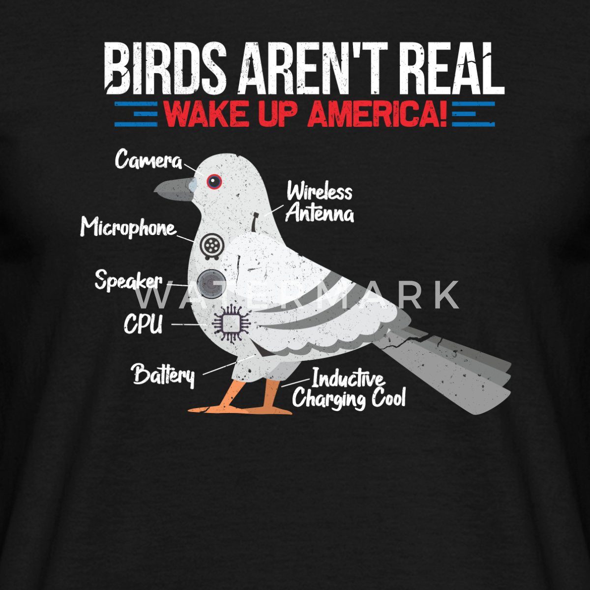 Spreadshirt T-Shirt Birds Aren't Real Satire Lustiger Spruch Satire Humor Männer T-Shirt (1-tlg)