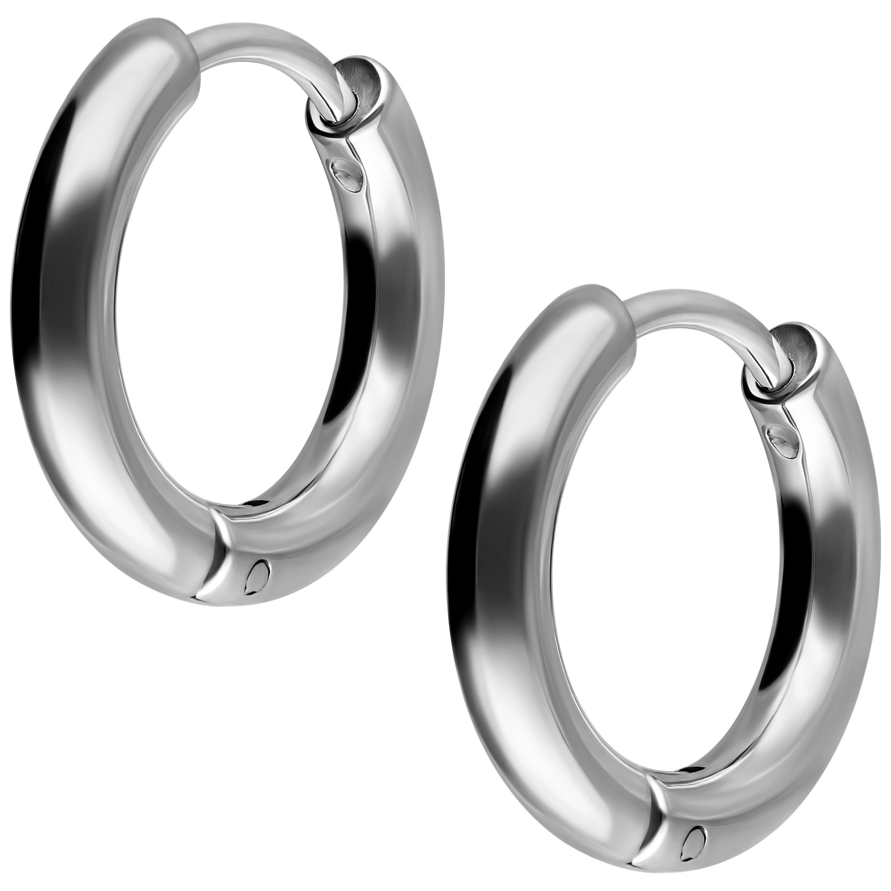 Wildcat Paar Ohrhänger Little Hoops - Silber, 10,0 mm, Chirurgenstahl 316L - wasserfest, langlebig, hautverträglich