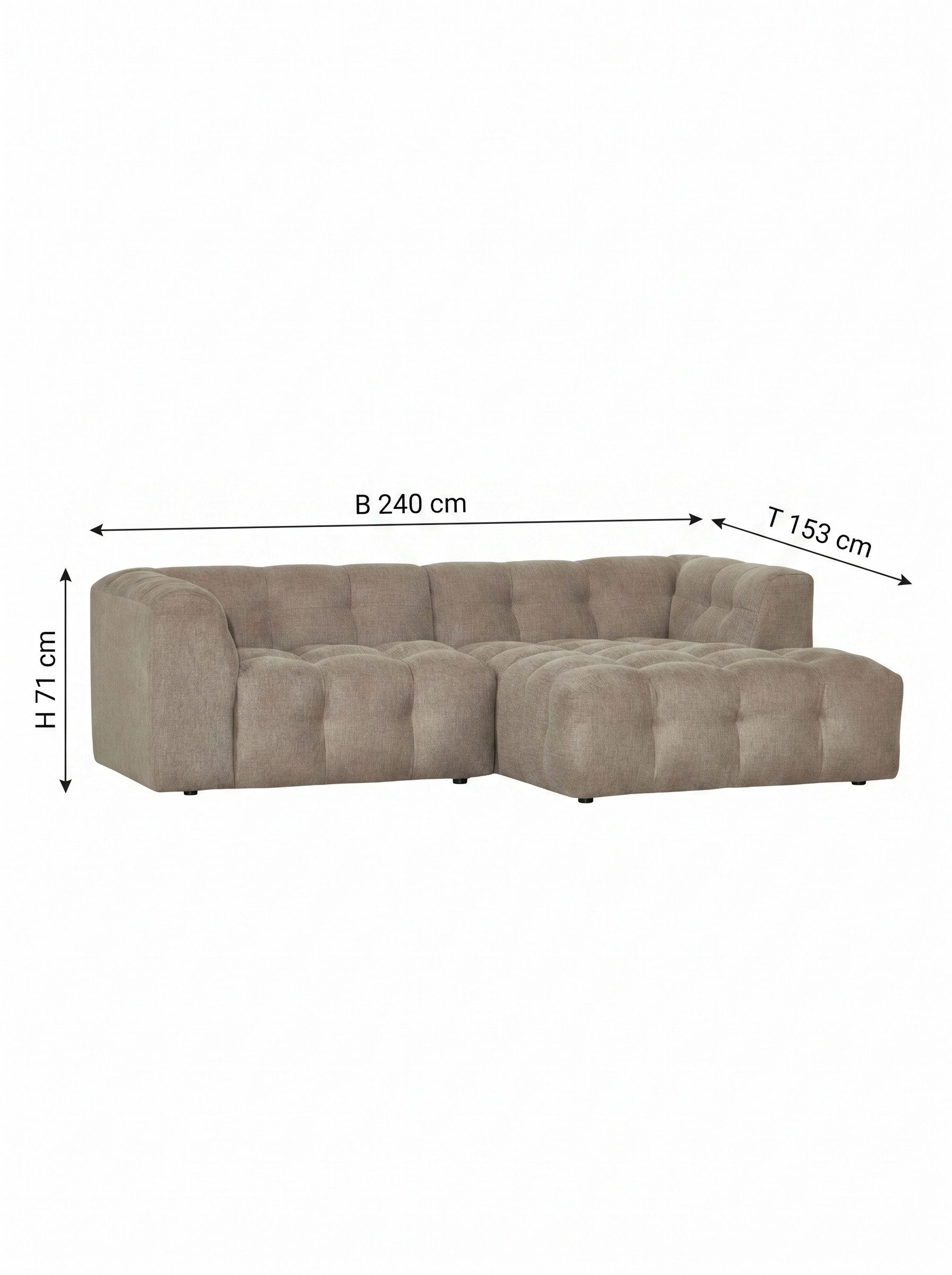 faee Ecksofa Ruusu, Bezug Stoff light brown