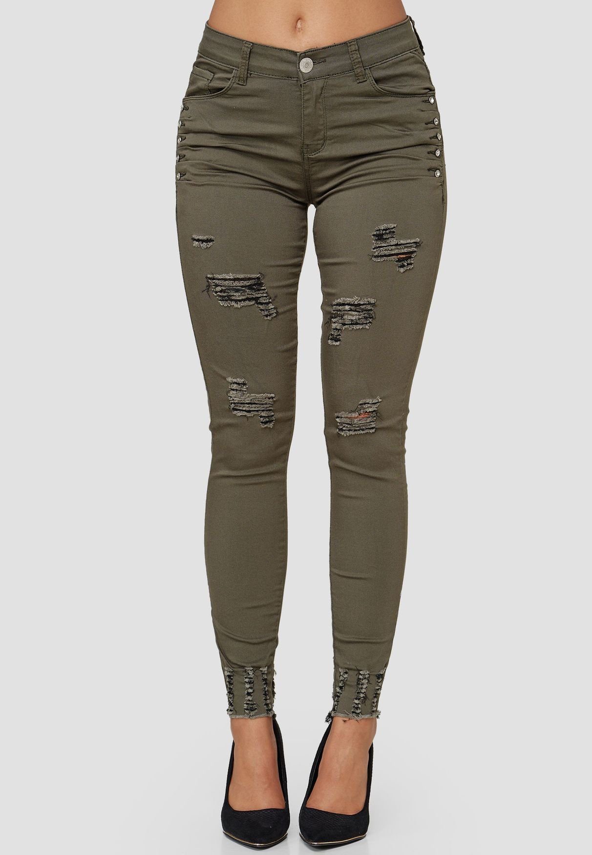 MiSS RJ Skinny-fit-Jeans »3532« (skinny fit, 1-tlg., Reißverschluss) Damen  Denim Skinny Jeans Stretch Strass Hose Übergröße Destroyed online kaufen |  OTTO