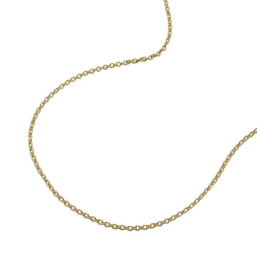 Schmuck Krone Goldkette Gold Goldkette 375 Halskette 0,7mm Collier aus Gelbgold 38cm Rundankerkette