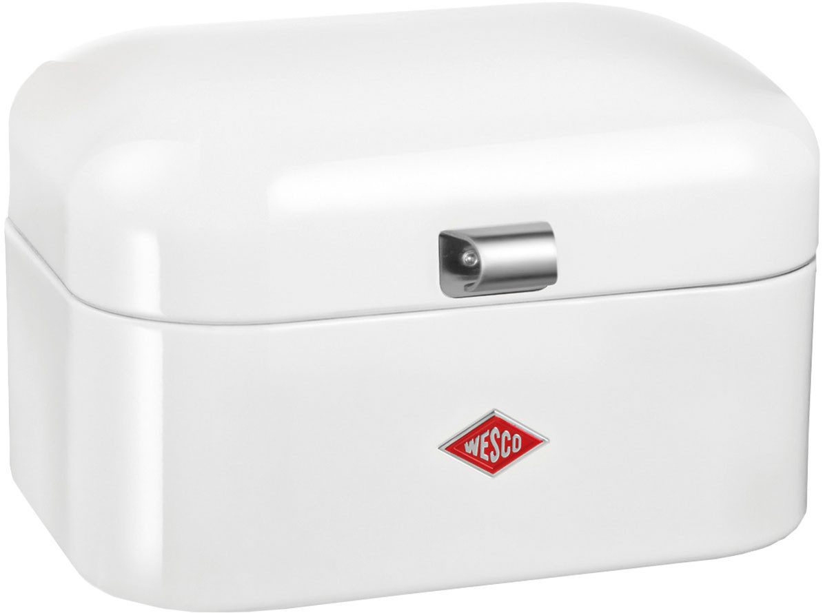 WESCO Brotkasten Single Grandy, Stahlblech, (1-tlg), Metallscharniere/Gummistopper Deckel+Boden / Lüftungslöcher / Griff