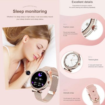 ZPIMY Smartwatch (1,2 Zoll, Android, iOS), mit Telefonfunktion,123 Sport,Menstruationszyklus, SpO2, Schlafmonitor