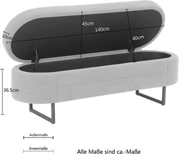 GMK Collection Sitzbank Alexia, in unterschiedlichen Schenkellänge ca. 120/140/180cm, mit Metallbeinen