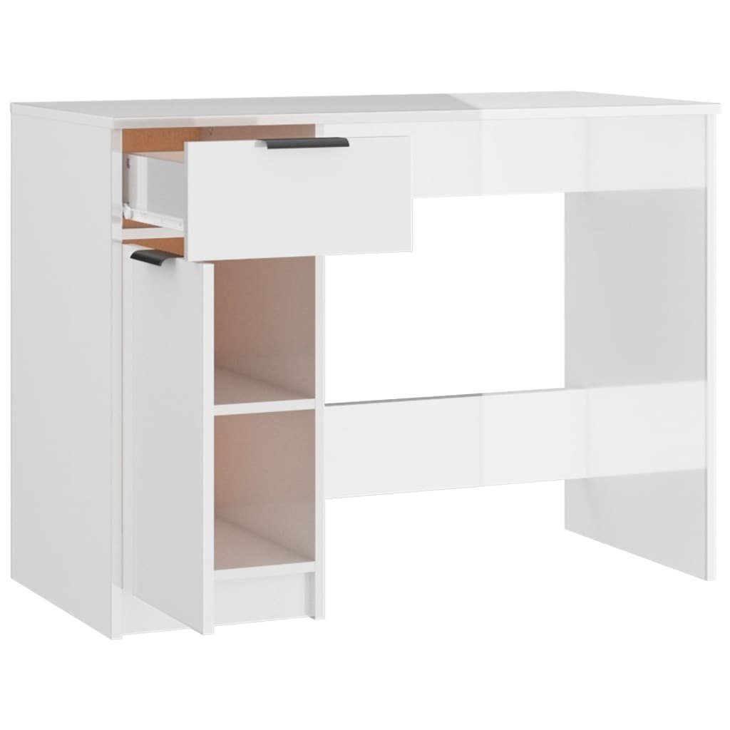 Hochglanz-Weiß Schreibtisch Holzwerkstoff furnicato cm 100x50x75