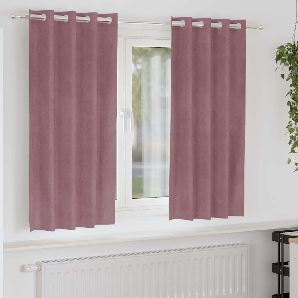vidaXL Vorhang Verdunkelungsvorhänge 2 stk. Dunkelrosa 140 x 175 cm Samt (2 St), Samt