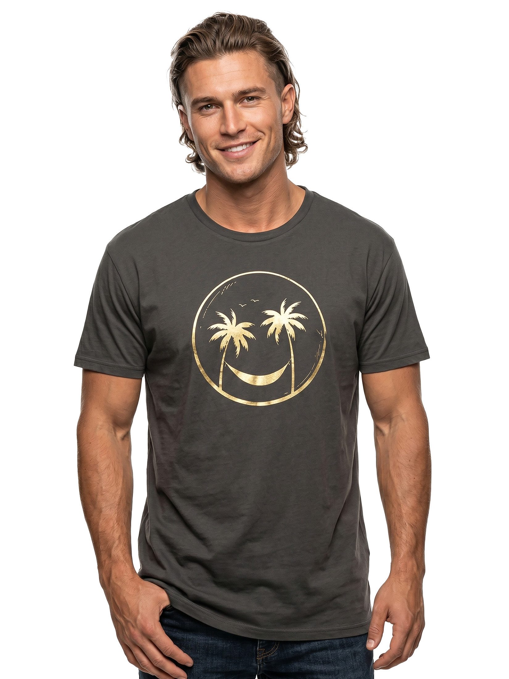 MAKAYA T-Shirt Lustiges Printshirt für Herren – Palmen, Sonne & Strand-Motiv (Schwarz, Blau, Grün, Grau, Blaugrau, S, M, L, XL, XXL, XXXL, XXXXL, XXXXXL) Baumwolle