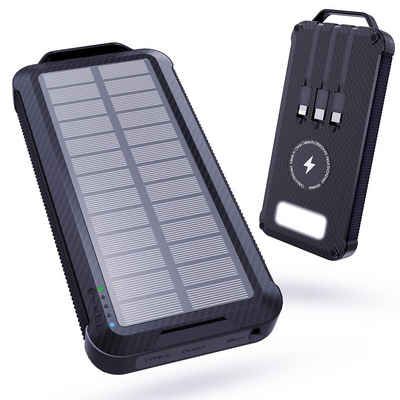 iceagle Solar Powerbank Wireless Solar Ladegerät mit LED-Licht, 4 Outputs Powerbank 26800 mAh (5 V)