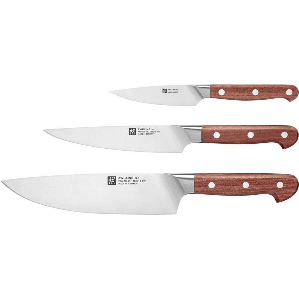 Zwilling Messer-Set Pro Wood Messer-Set 3-tlg. natur (Messerset, 3-tlg), Pro Wood Messer-Set, 3er-Set