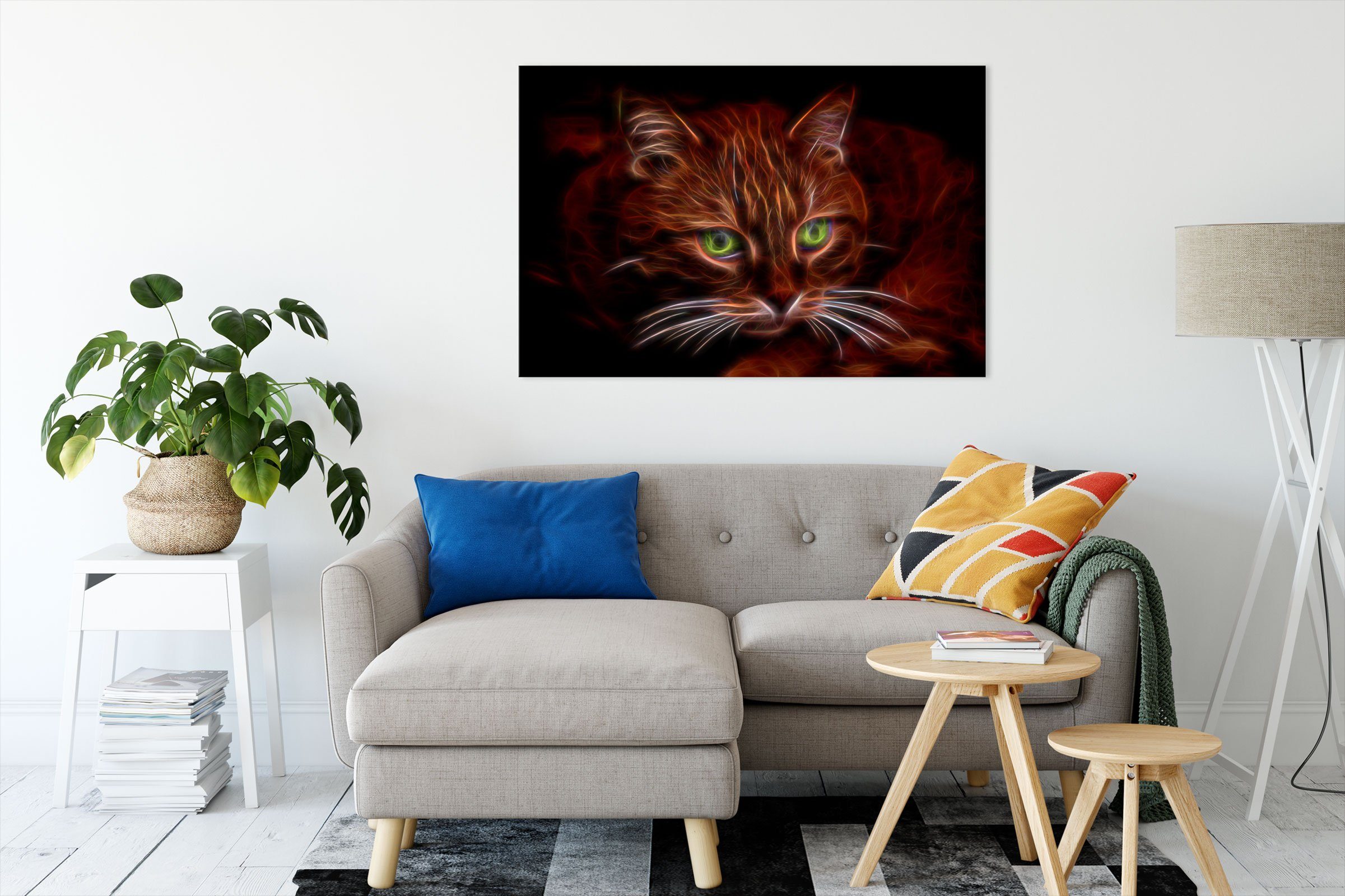 Pixxprint Leinwandbild schöne Hauskatze, schöne Hauskatze (1 St), Leinwandbild fertig bespannt, inkl. Zackenaufhänger