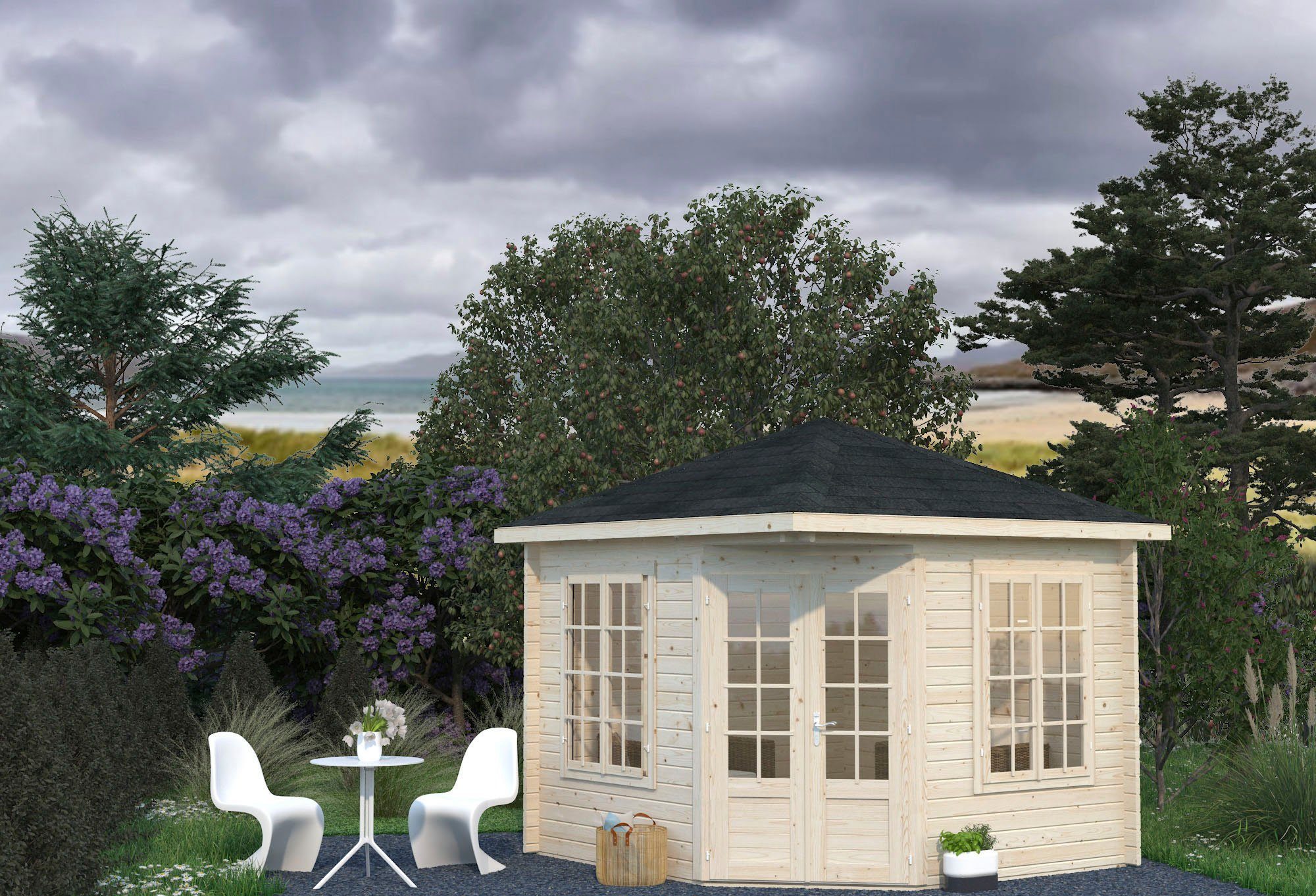 Thumbnail - Palmako Gartenhaus Pavillon Melanie, BxT: 322x322 cm, naturbelassen