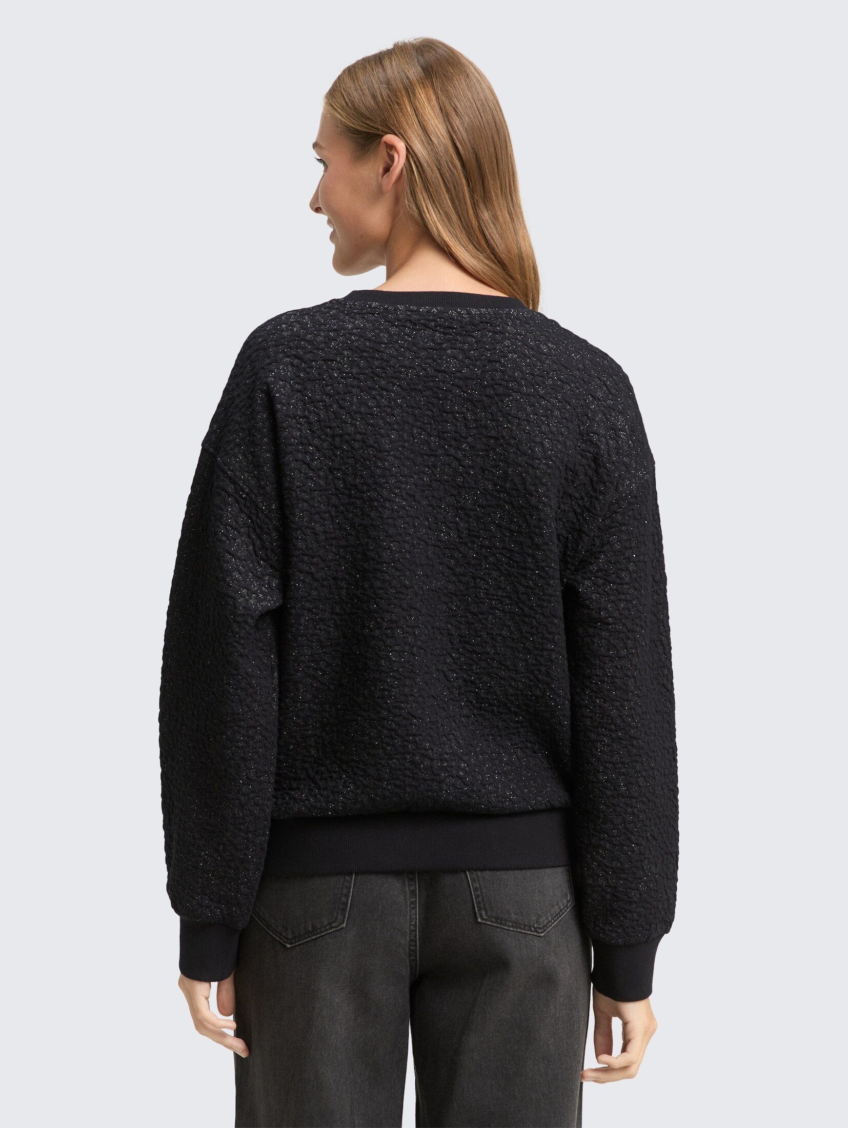 TOM TAILOR Denim Sweatshirt Strick & Sweatshirts Sweatshirt mit Glitzer-Effekt