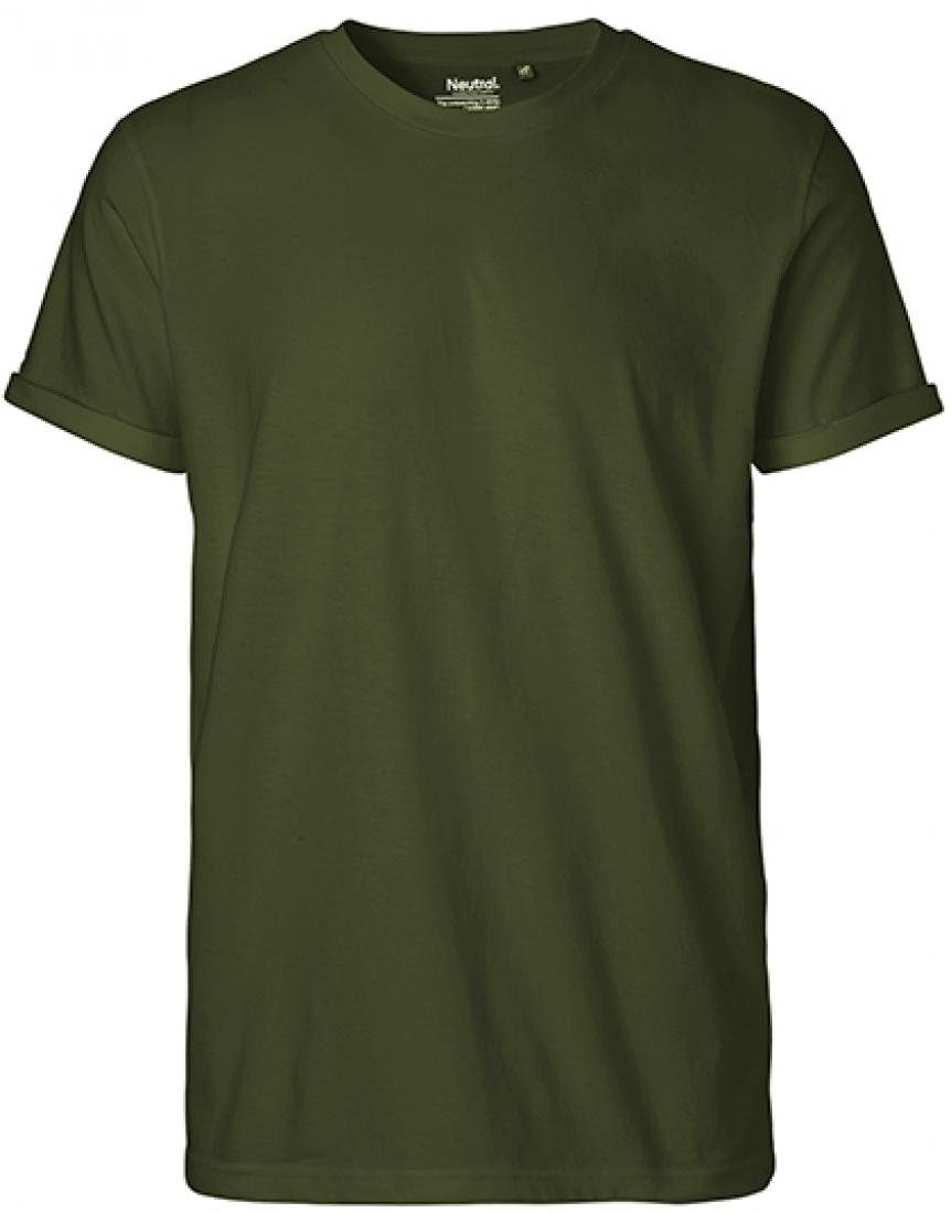 Neutral Rundhalsshirt Herren Roll Up Sleeve günstig online kaufen