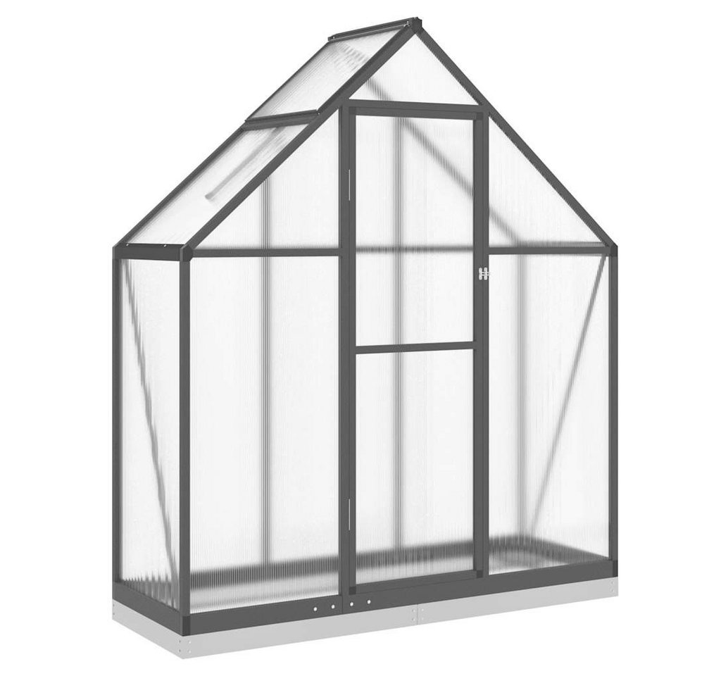 Thumbnail - vidaXL Gewächshaus, Gewächshaus mit Fundamentrahmen Anthrazit 169x58x202 cm Alu