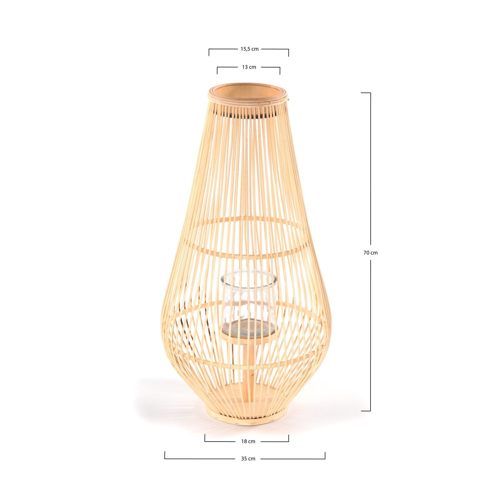 CREEDWOOD Windlicht BodenLaterne "FINN", Natur,70cm, Boho Windlicht, Kerzen günstig online kaufen