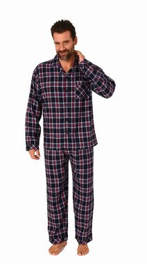 Trend by Normann Pyjama Herren Flanell Schlafanzug langarm Pyjama zum durchknöpfen