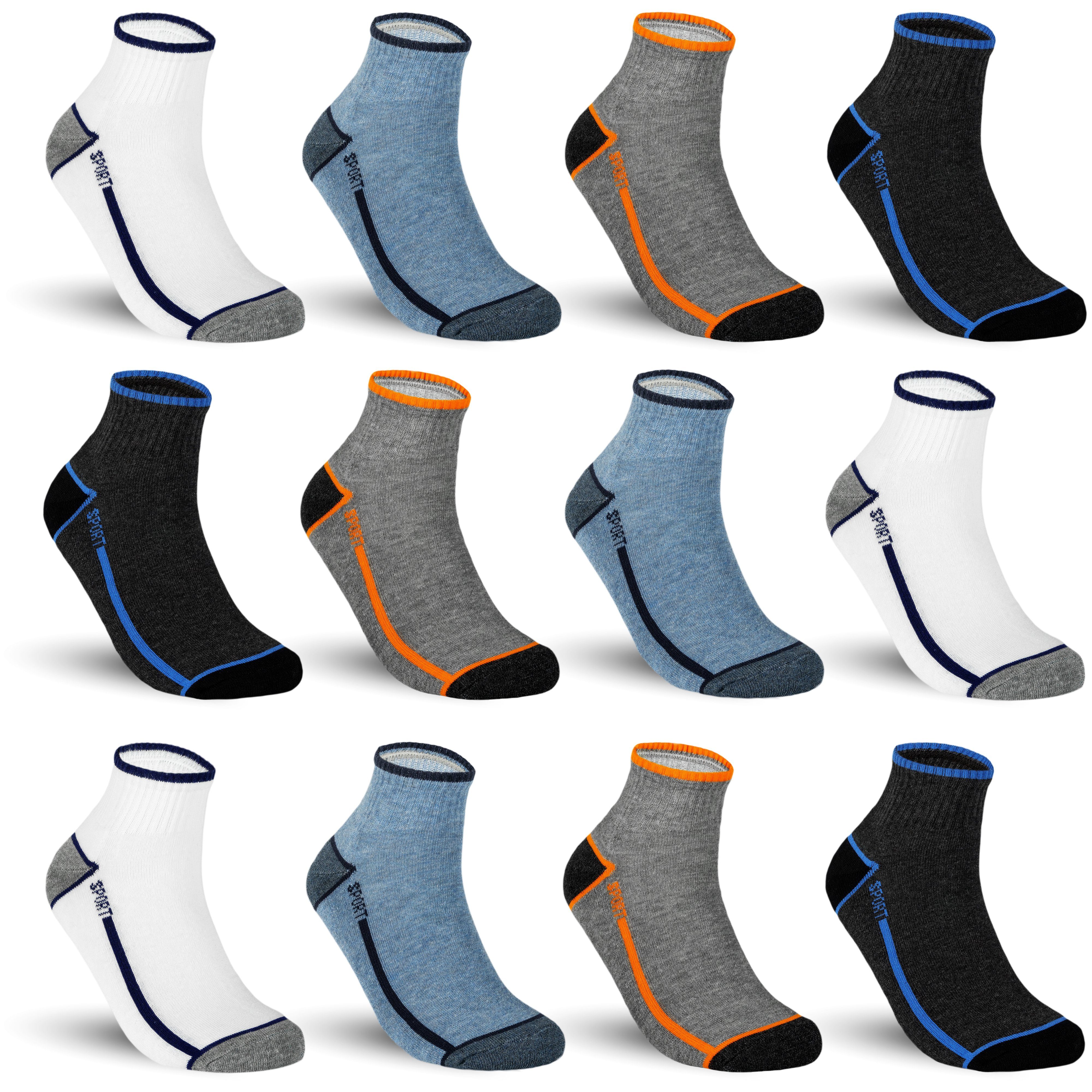 Baumwolle Laufsocken Quarter Herren TEXEMP 12 Halbsocken Frotteesohle 12 Frottee Kurzsocken Sneaker Paar Damen (Packung, Socken Socks Paar) Sportsocken