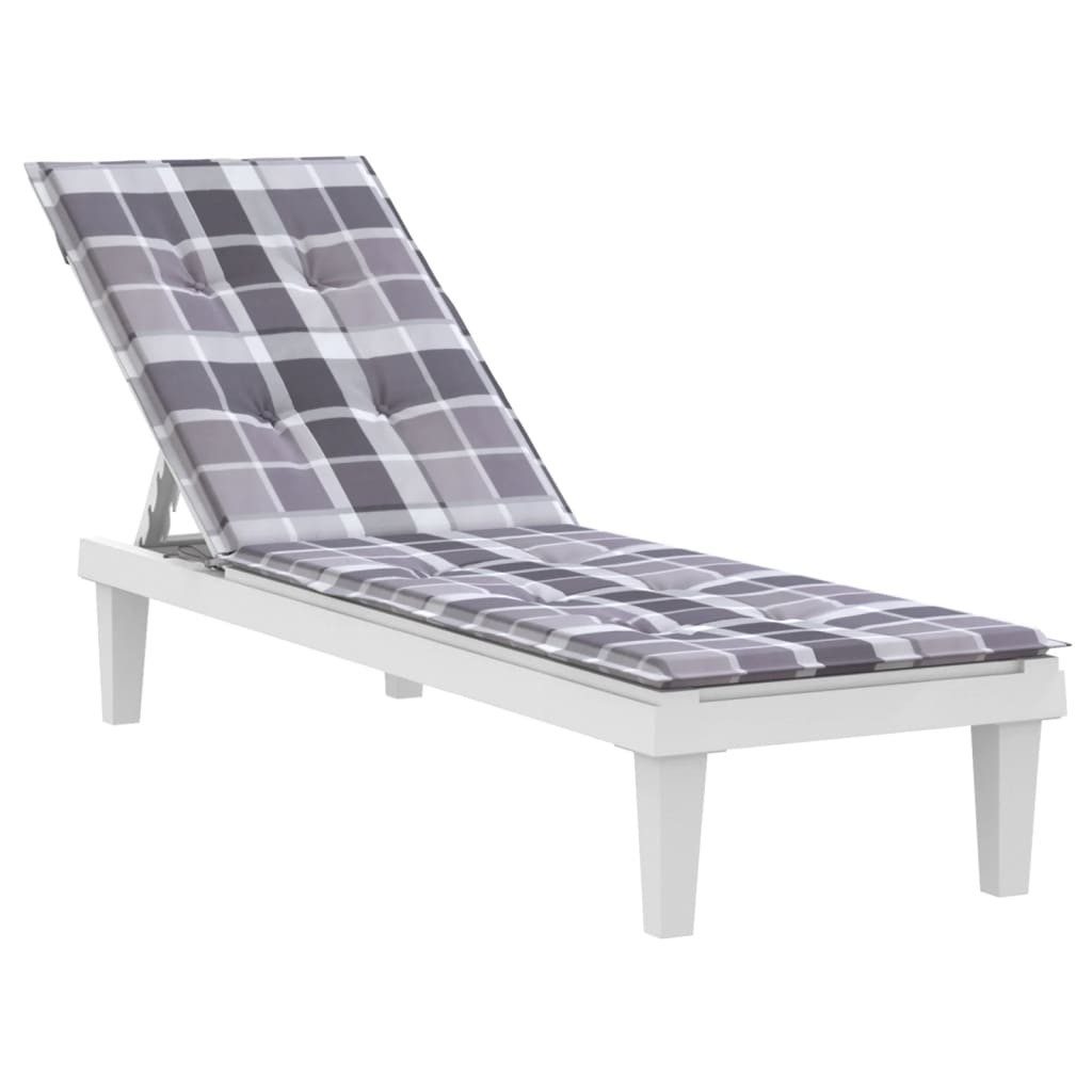 vidaXL Sitzauflage Liegestuhl-Auflage Grau Karomuster (75+105)x50x4 günstig online kaufen