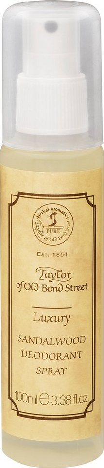 Taylor of Old Bond Street Deo-Pumpspray SANDALWOOD, Sandelholz-Duft mit beruhigender Aloe Vera und Kamille.