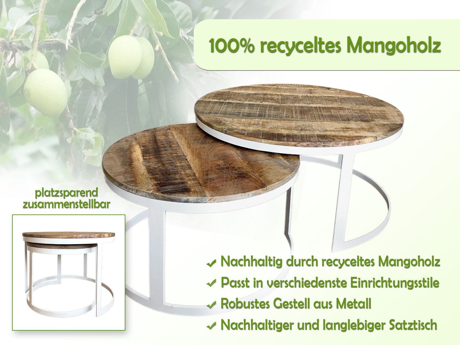 Amagohome Couchtisch Couchtisch 2er Set rund günstig online kaufen