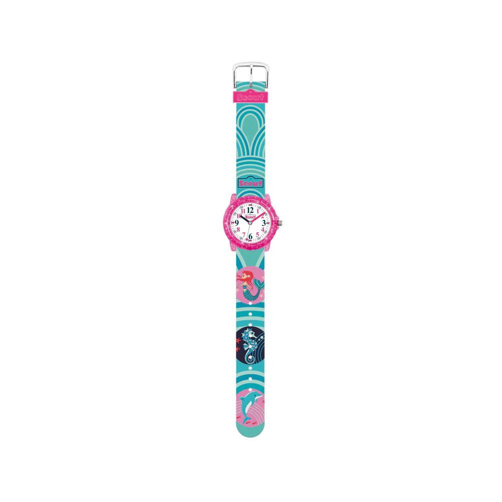 Scout Quarzuhr Crystal Kinderuhr 164000009 Mädchen Uhr 32 mm Meer blau rosa 5 Bar