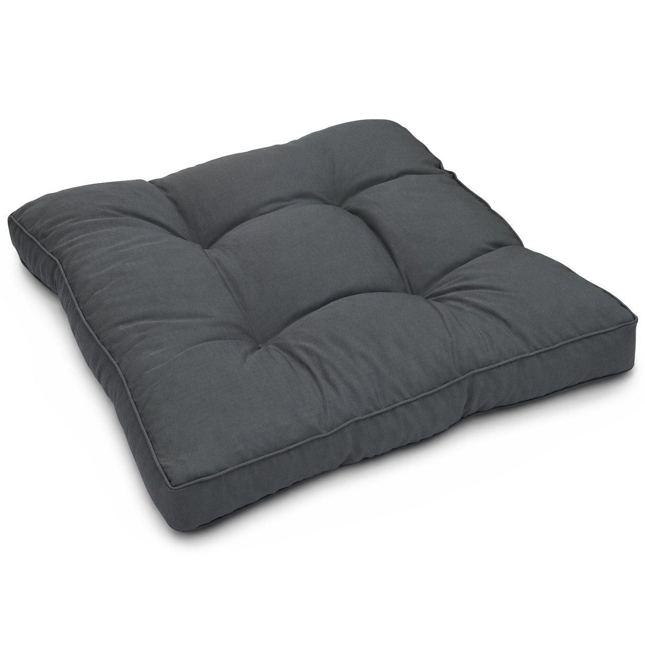 Beautissu Sitzkissen Lounge Kissen Outdoor Grau XLuna, 40x40cm, Sitzkissen Gartenstuhl 10 cm dick Sitzpolster Auflagen für Gartenmöbel