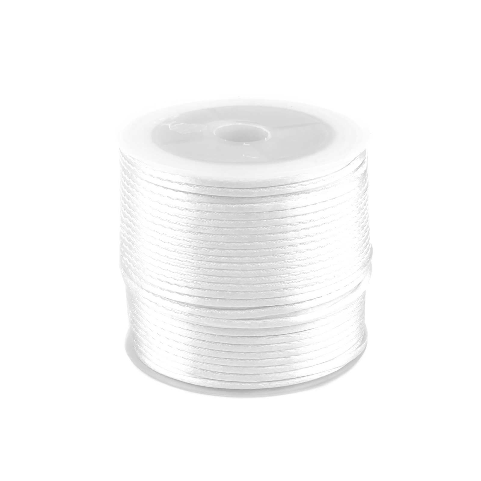 maDDma 30m Satinschnur Flechtkordel Kumihimo 1mm Seil, weiß