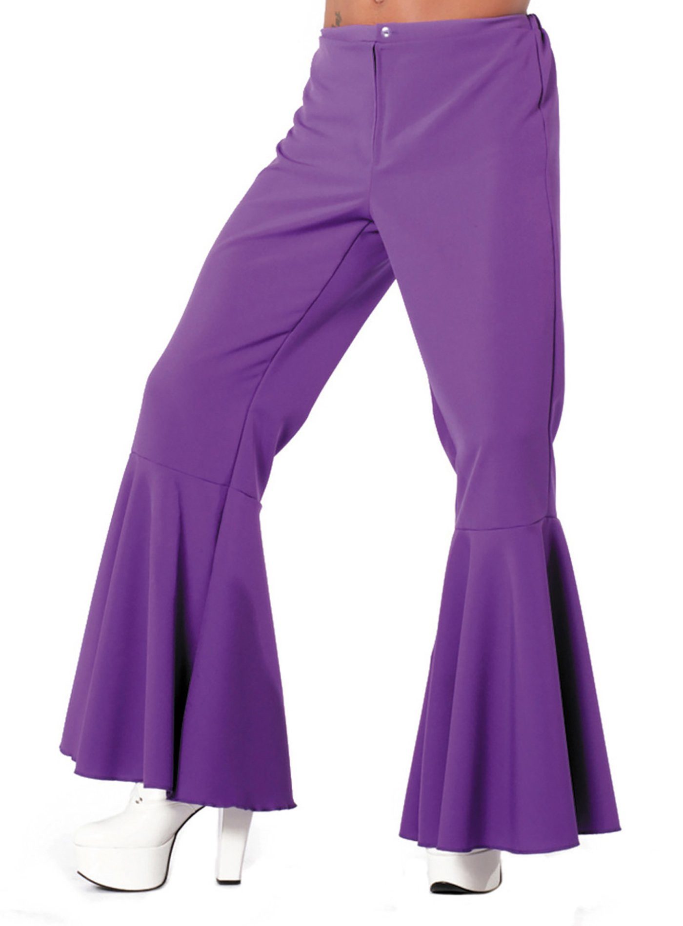 Metamorph Kostüm Disco Schlaghose für Herren lila, 70er Jahre Stretchhose f günstig online kaufen