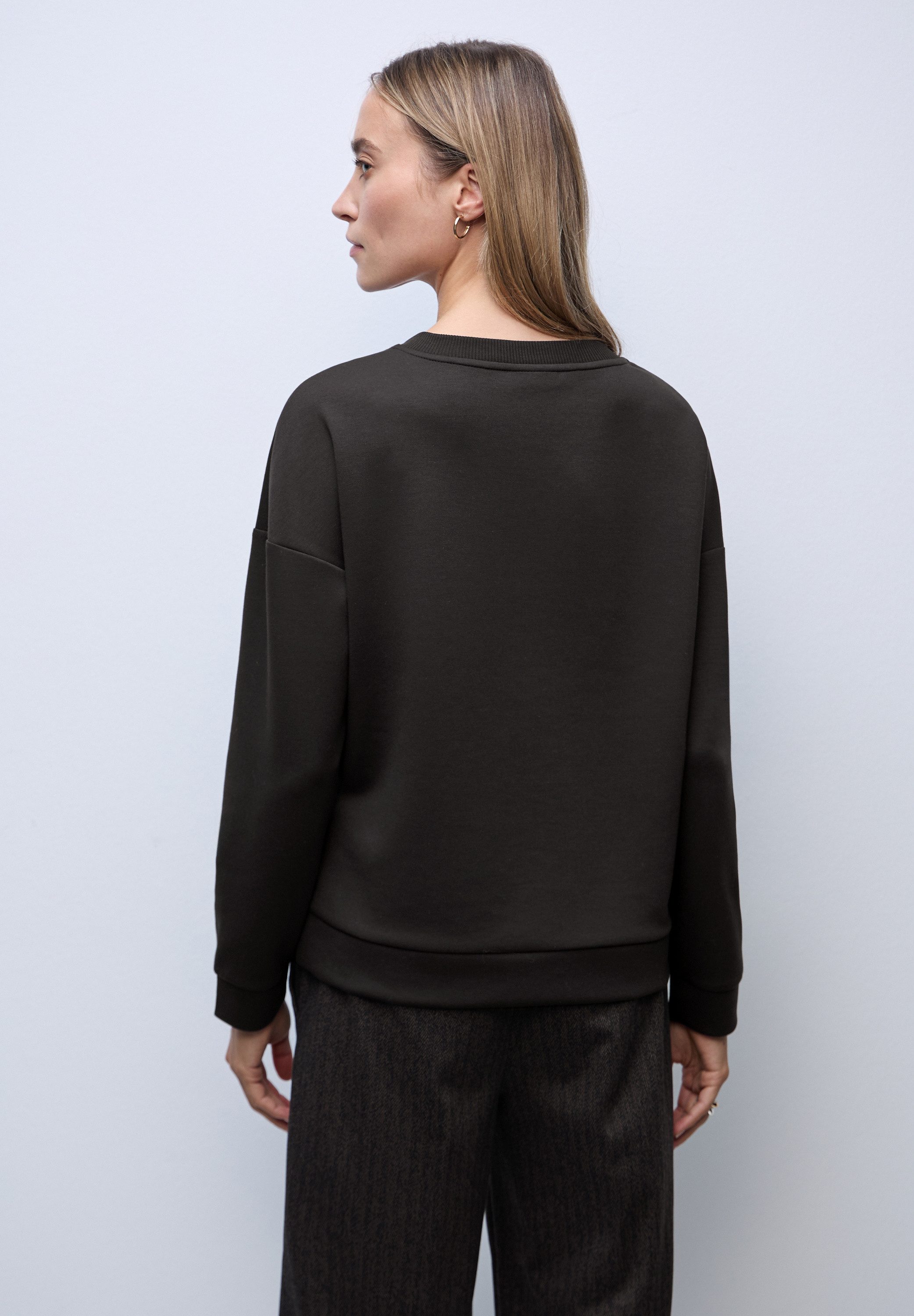 STREET ONE Sweater Rundhals mit Ripp-Detail günstig online kaufen