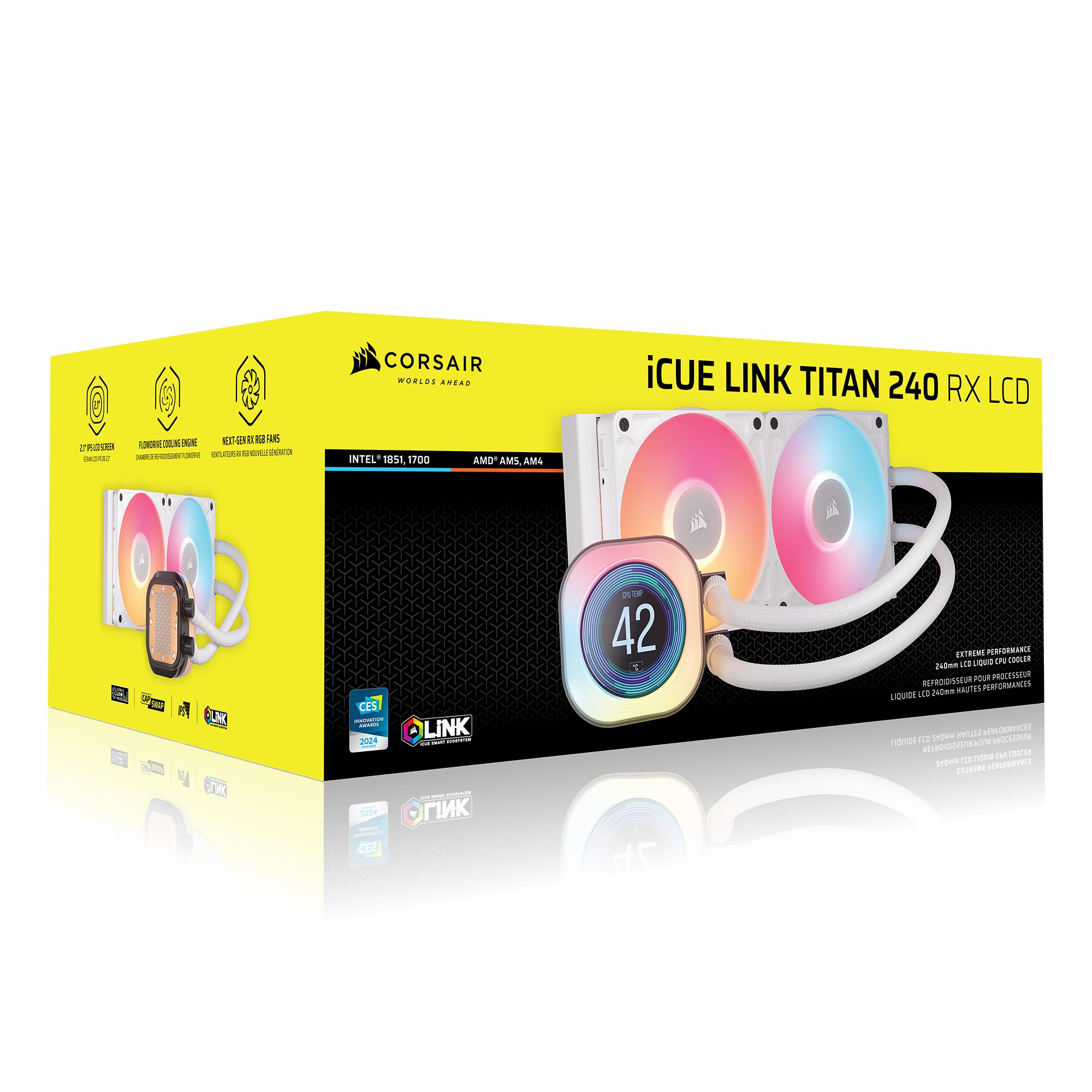 Corsair CPU Kühler iCUE LINK TITAN 240 RX LCD, Flüssig