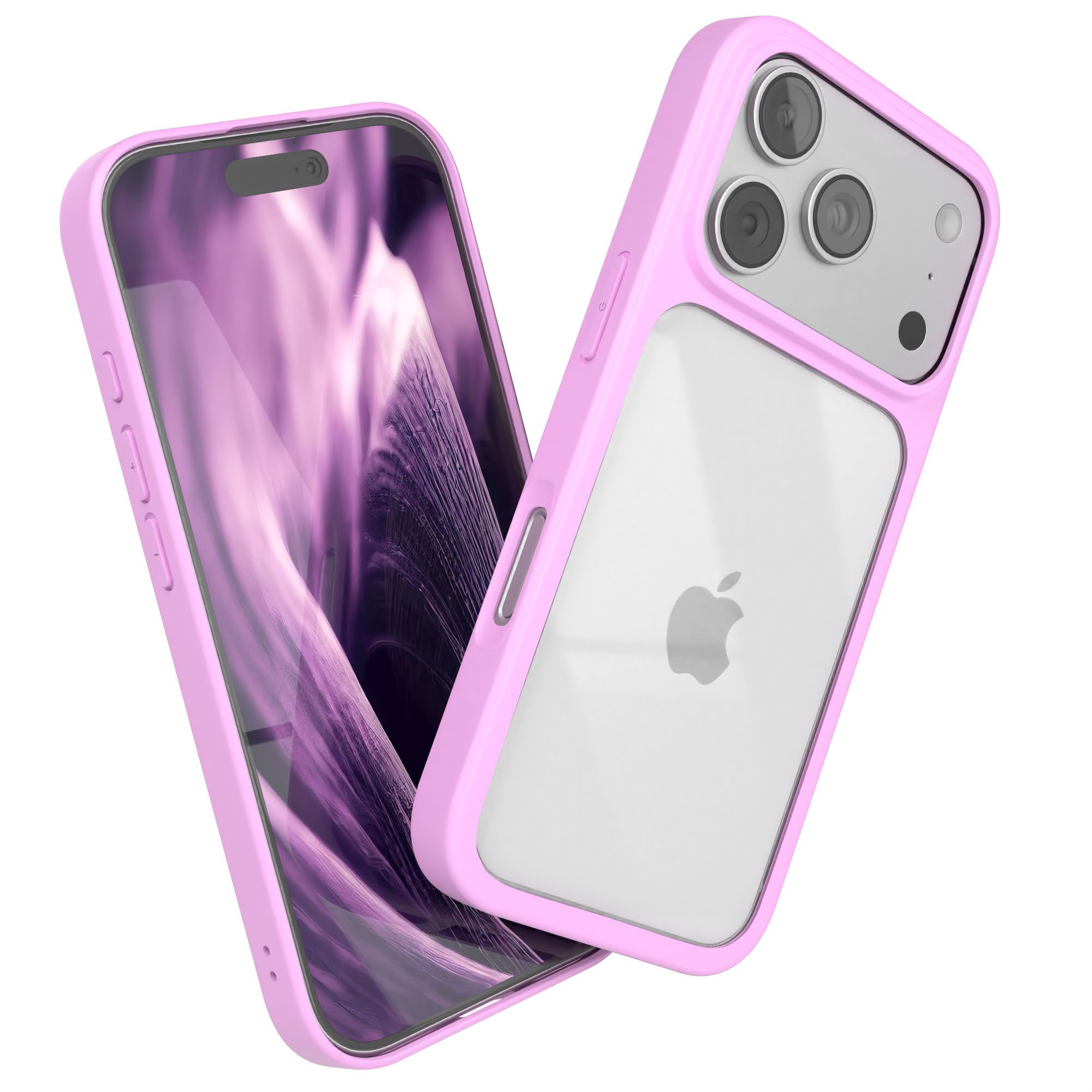 EAZY CASE Handyhülle Bumper Case für Apple iPhone 17 Pro 6,3 Zoll, Handyhülle Dünn mit Kameraschutz Hybrid Handyhülle stoßfest Helllila