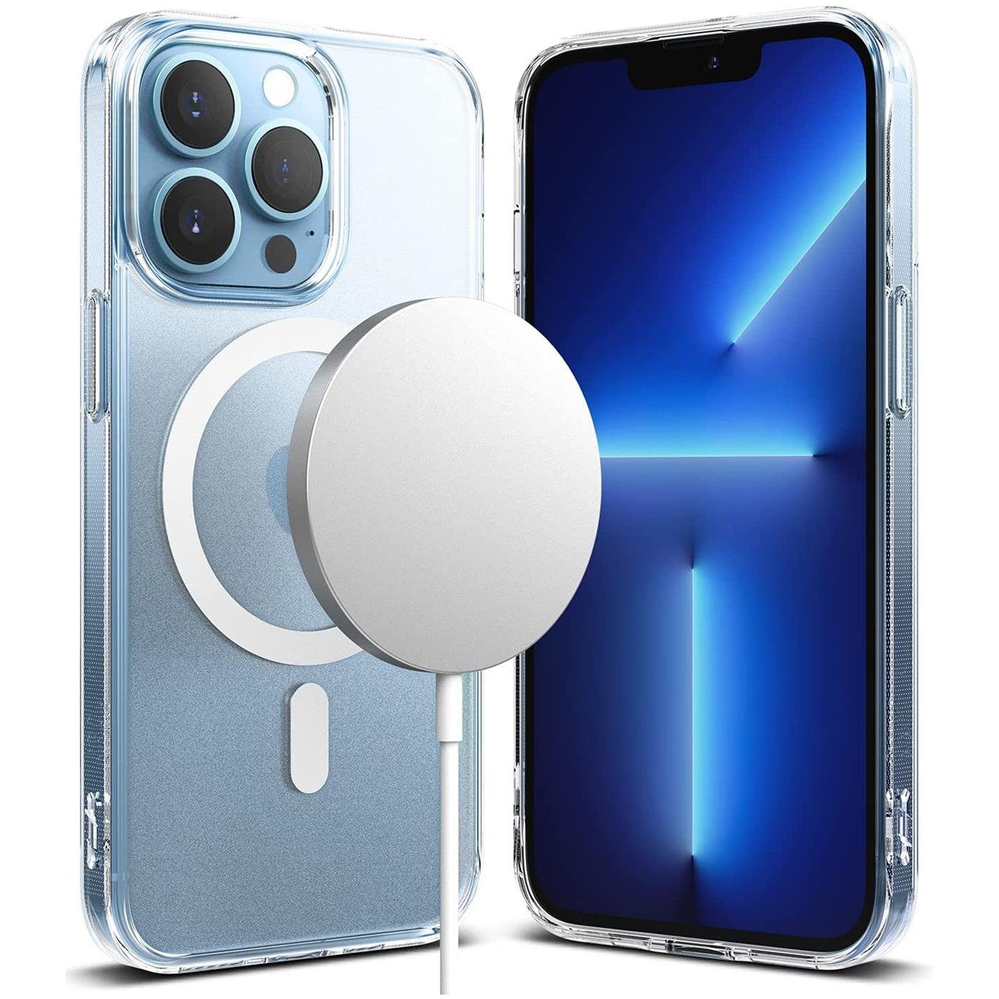 CoolGadget Handyhülle Premium Silikon Handy Case für iPhone 13 Pro 6,1 Zoll, Hülle Transparent Schutzhülle kompatibel mit MagSafe Zubehör