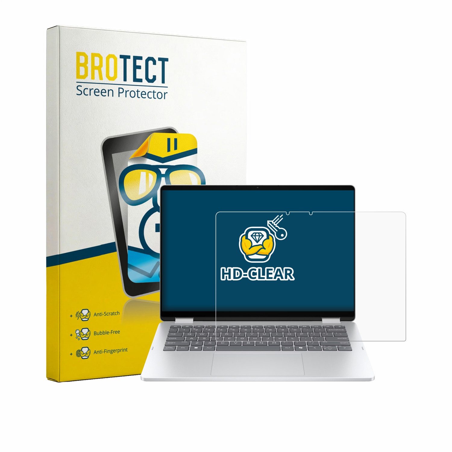BROTECT Displayschutzfolie Schutzfolie für HP OmniBook 5 Flip 2-in-1 14-fp0770ng, Displayschutz Schutz Folie Klar Transparent