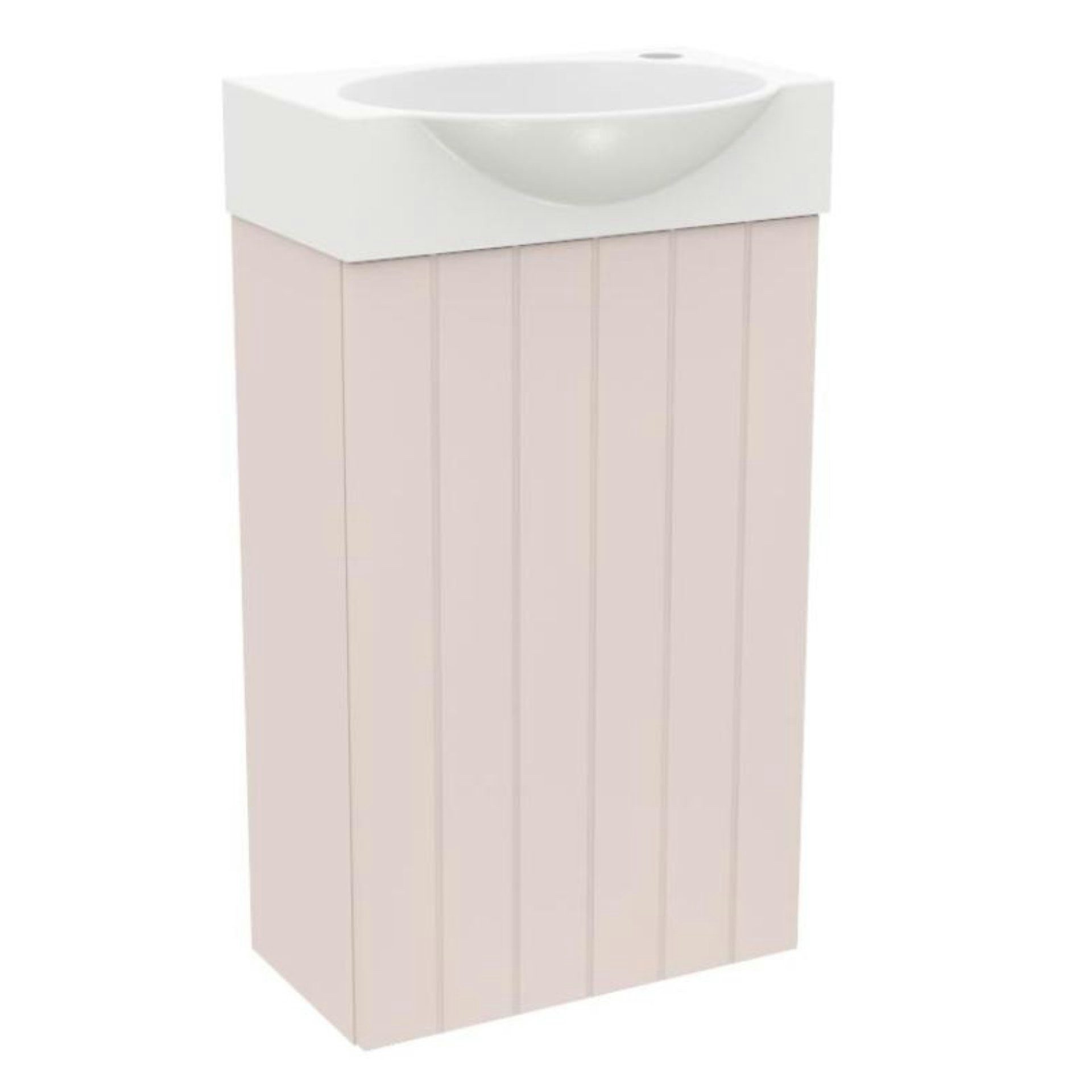 BADEDU Badmöbel-Set Gäste WC Set, Waschtischset, Waschbecken Keramik, Unterschrank