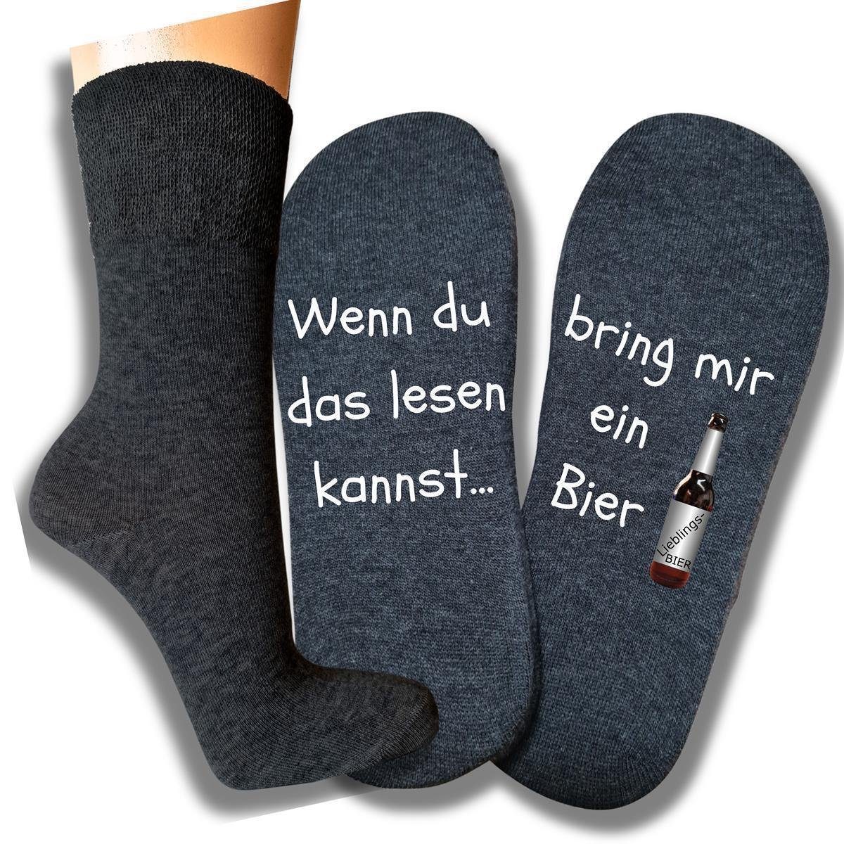 bentini Basicsocken Lustige Wenn du das lesen kannst Bier