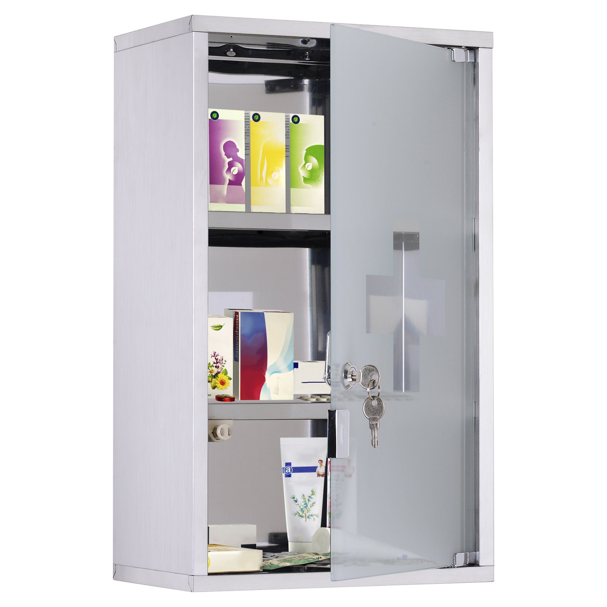 HOMCOM Medizinschrank Medizinschrank mit 3 Fächer günstig online kaufen