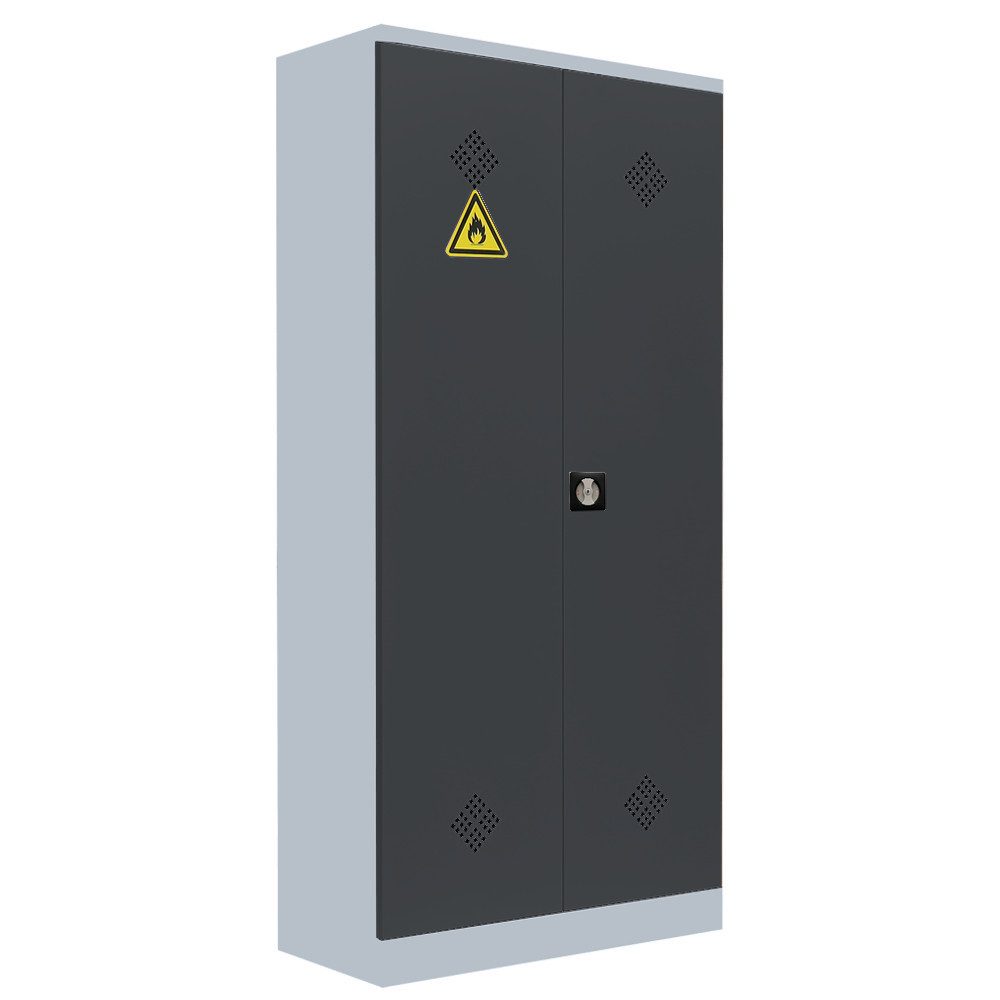 Steelboxx Mehrzweckschrank Umweltschrank Gefahrstoffschrank Spritzmittelspind 195x91,6x42,2cm (1-St) Komplett verschweißt und montiert - keine Montage erforderlich