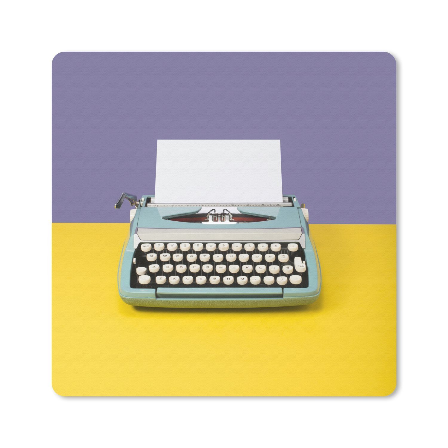 MuchoWow Mauspad Blaue Schreibmaschine (1-St), Gaming, Mousepad, Büro,  20x20 cm, Mausunterlage