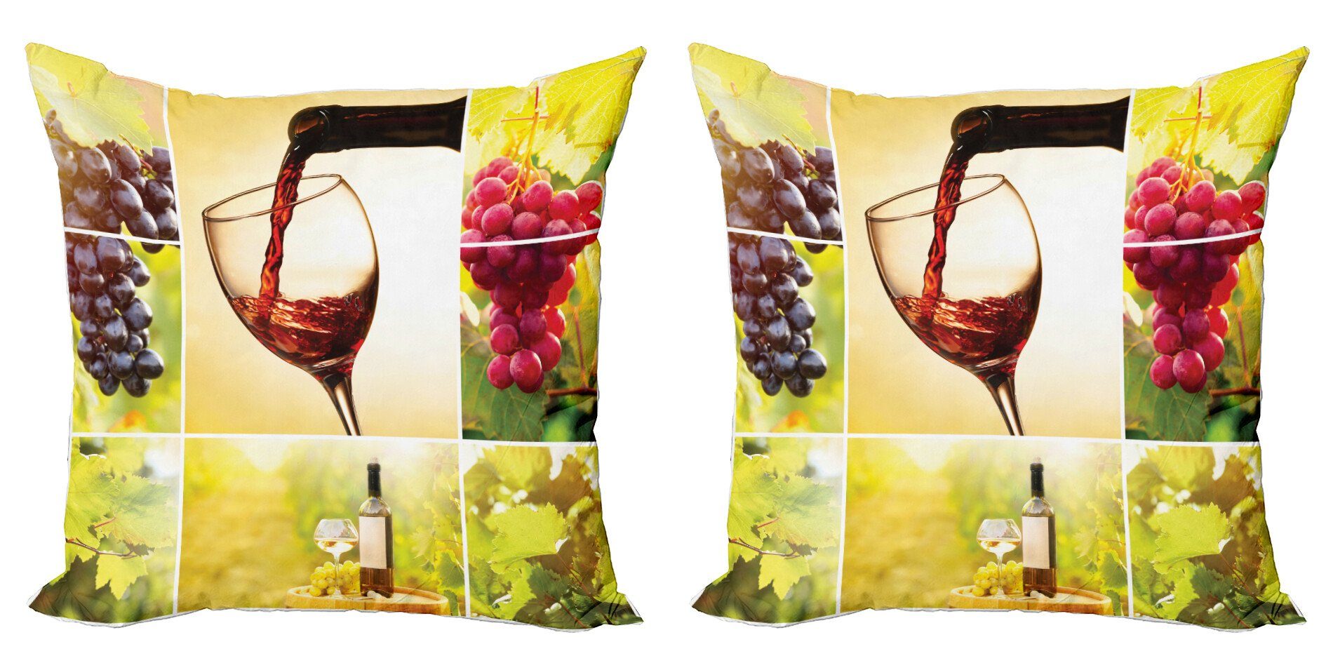 Digitaldruck, Weinernte Doppelseitiger Wein Stück), (2 Modern Vineyard Abakuhaus Kissenbezüge Accent