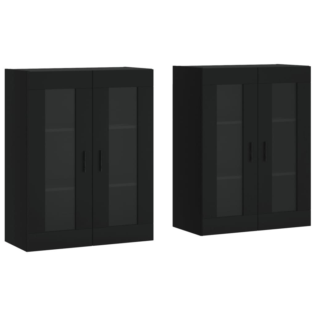 vidaXL Sideboard Wandschränke 2 Stk. Schwarz günstig online kaufen