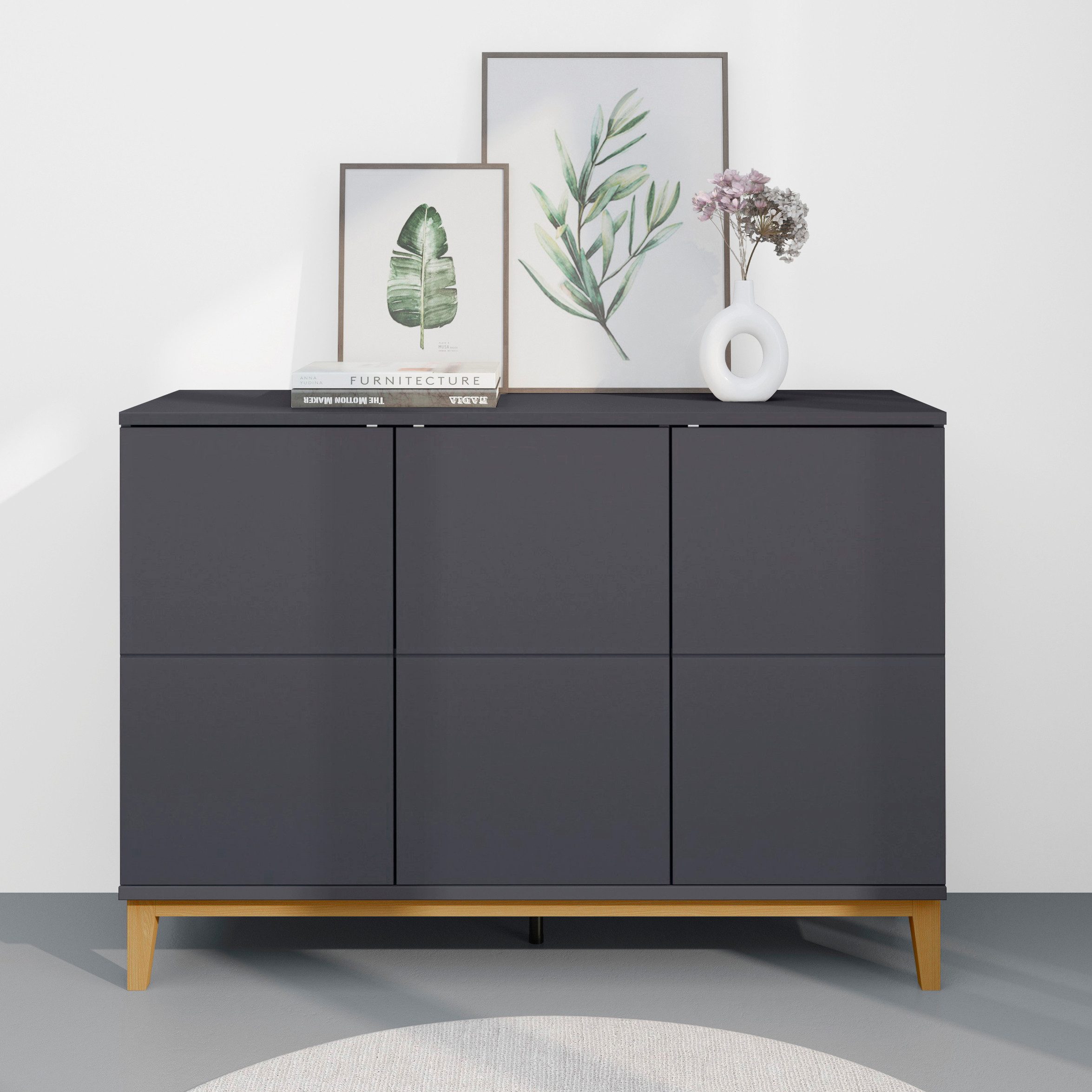 OTTO home Sideboard Maryd (1 St), Kommode, Untergestell in Holzoptik, Breite 120 cm