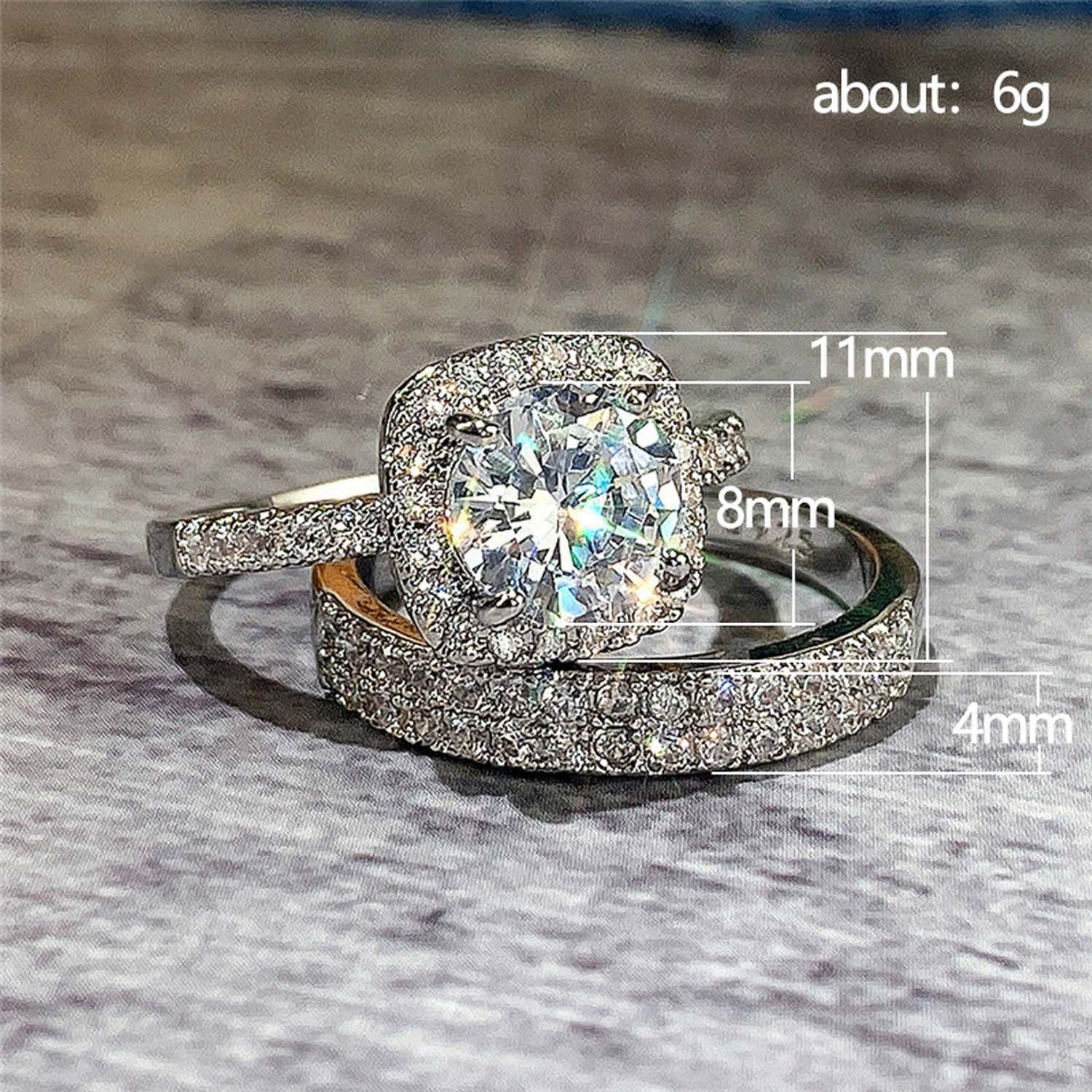 Innolea Fingerring Pavé-Zirkonia-Paarringe – modische Hochzeitsringe