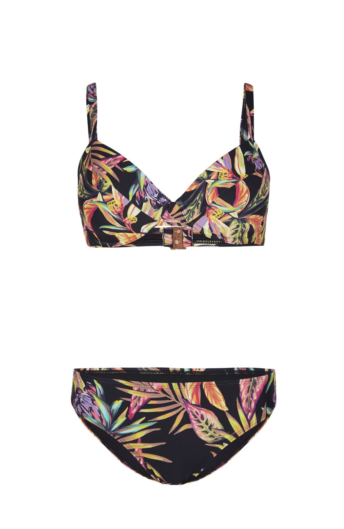 O'Neill Bügel-Bikini Oneill W Julia Wb Rita Bikini Set Damen Bikini-Set Black Tropical Flower