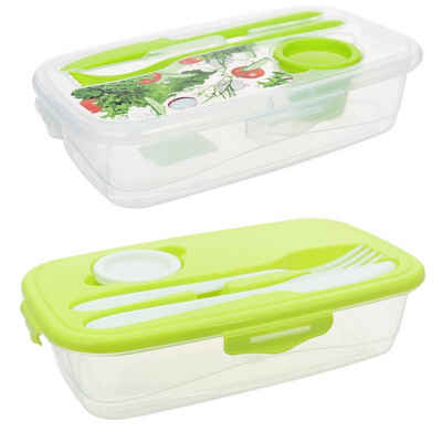 Neuetischkultur Lunchbox »Frischhaltedose mit Besteck 2 Stück Easylunch«, Kunststoff, (2-tlg), Lunchbox Salatbox