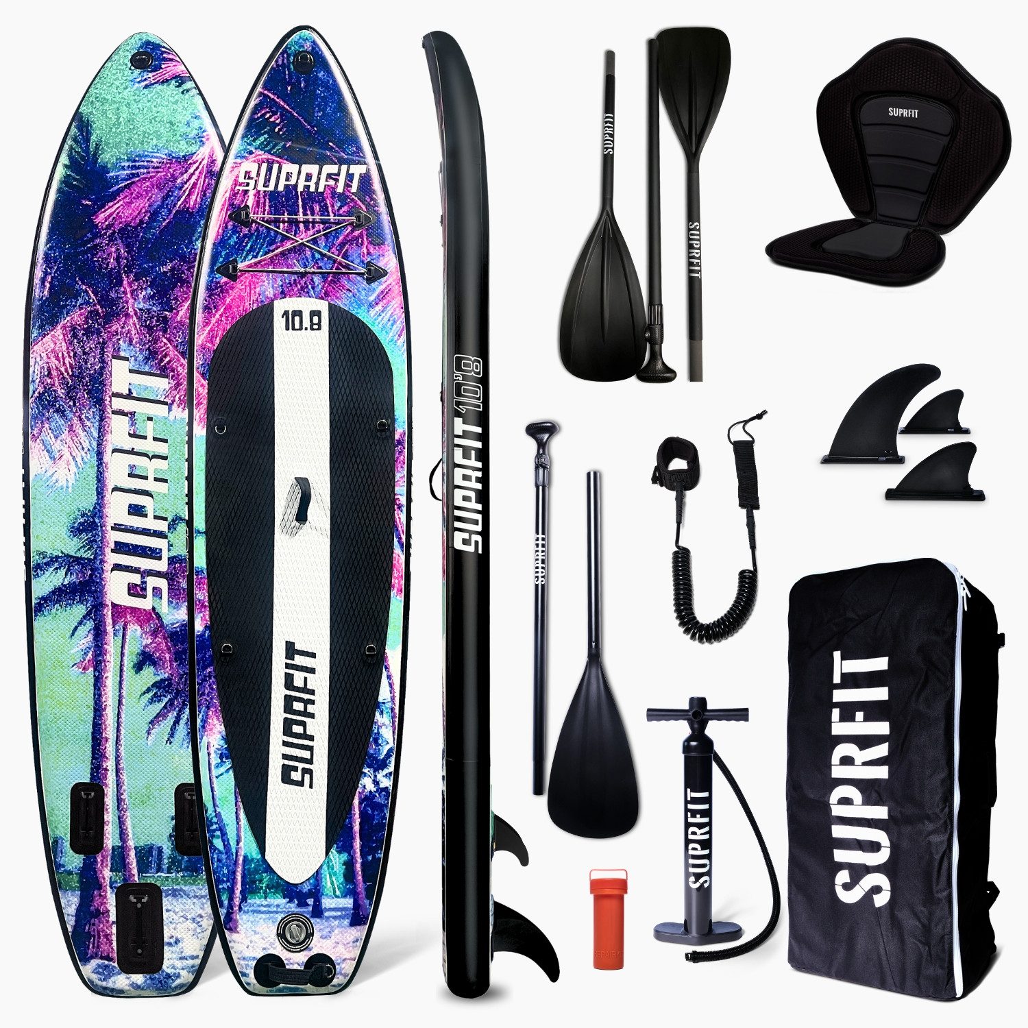 Inflatable SUP-Board Stand-Up Paddling Board Sunset Vice Inclusive Kajak Paddel & Sitz