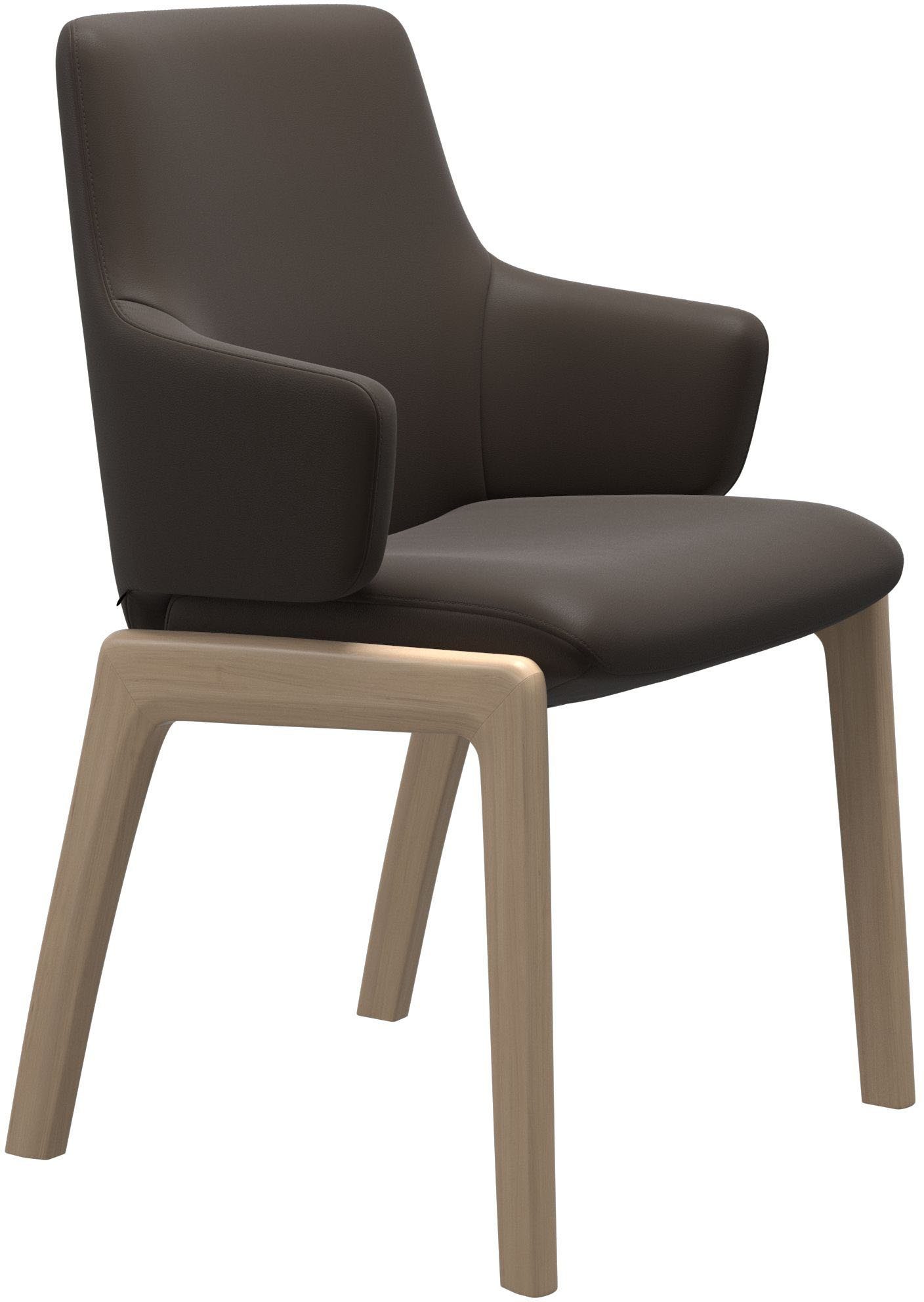 Stressless® Polsterstuhl Laurel, Low Back mit Armlehne, Größe L, mit abgerundeten Beinen in Schwarz