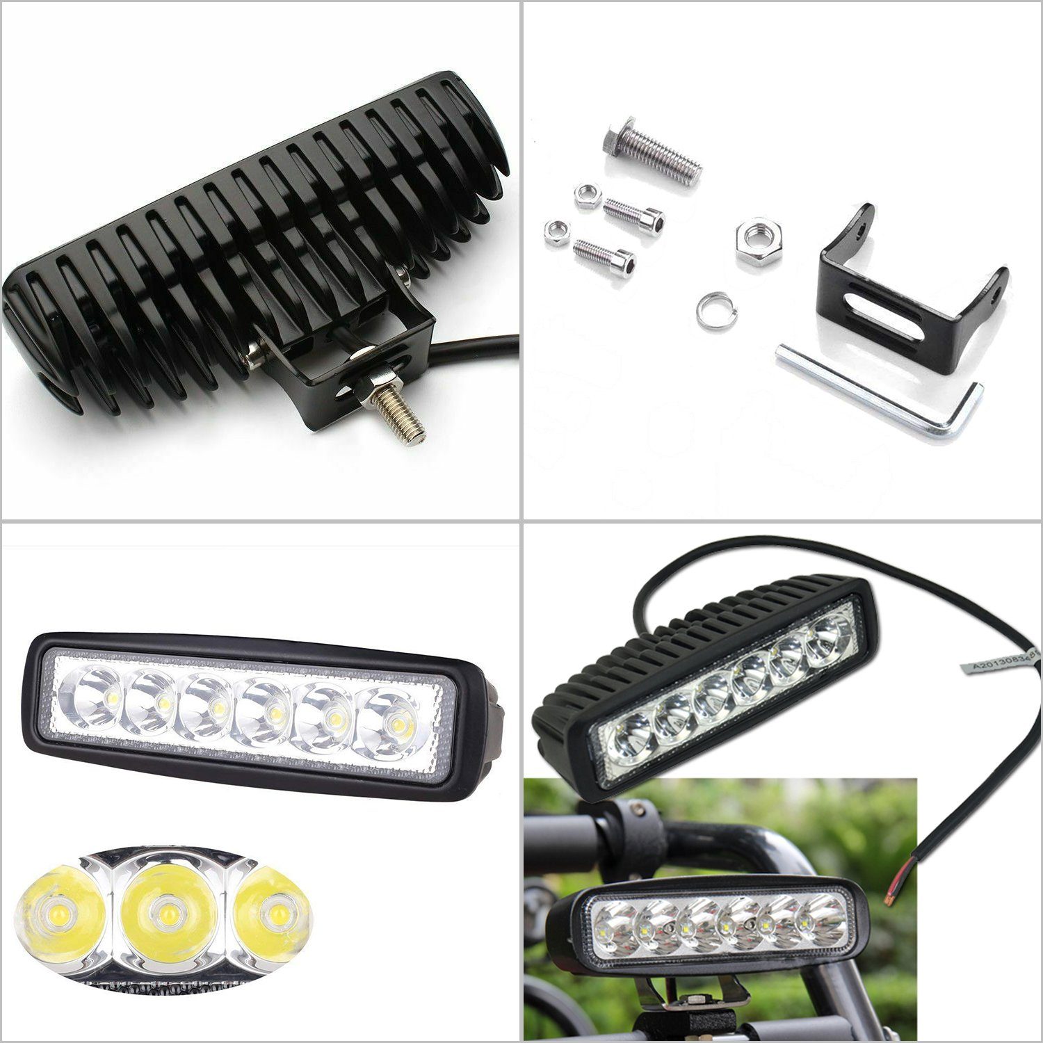 LED Rechteck, Traktor ATV Scheinwerfer SUV, IP67 für LED Rückfahrscheinwerfer Arbeitsscheinwerfer, 24V Clanmacy 12V Scheinwerfer LED Arbeitslicht Offroad, 18W