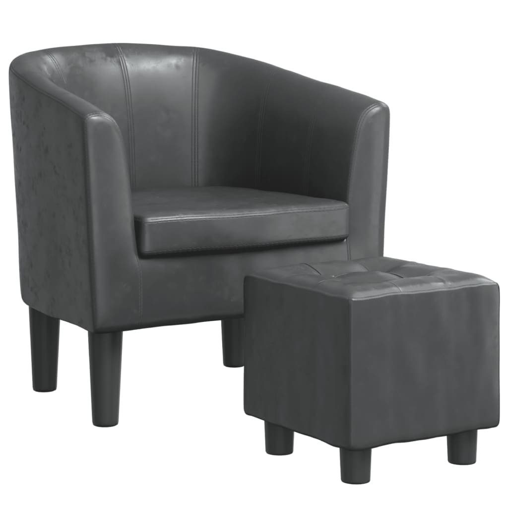 vidaXL Sessel Clubsessel mit Fußhocker Grau günstig online kaufen